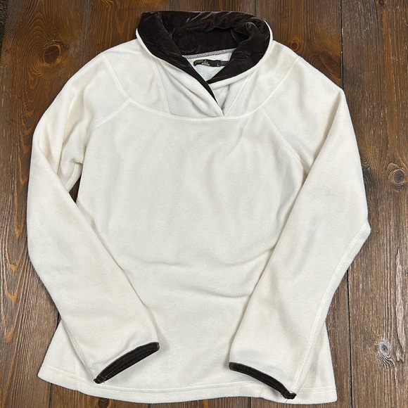 Prana Sweaters - prAna Twisty Fleece Velvet Shawl Collar Pullover Base Layer Sweater
